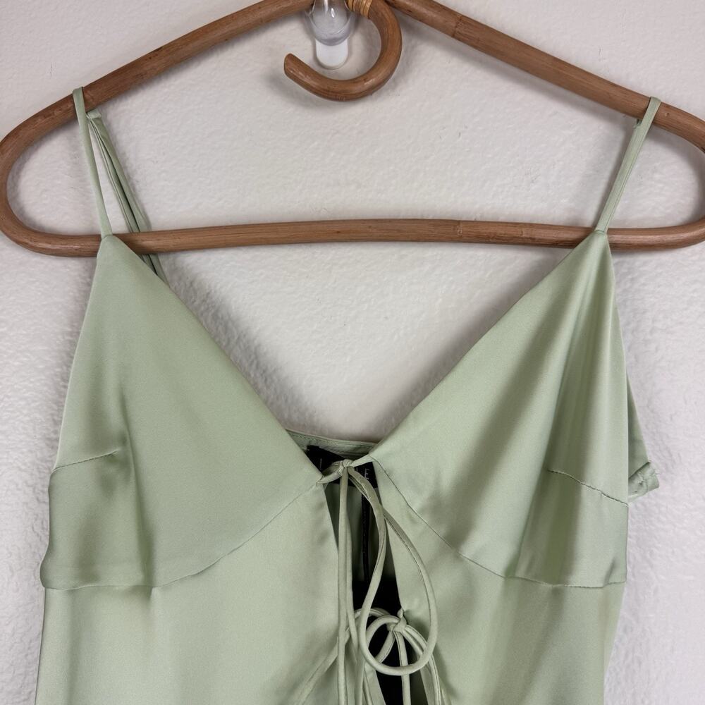 NWT Lioness x REVOLVE "About A Girl" Satin Maxi Slip Dress in Light Green/Lime ✨ - Picture 5 of 16